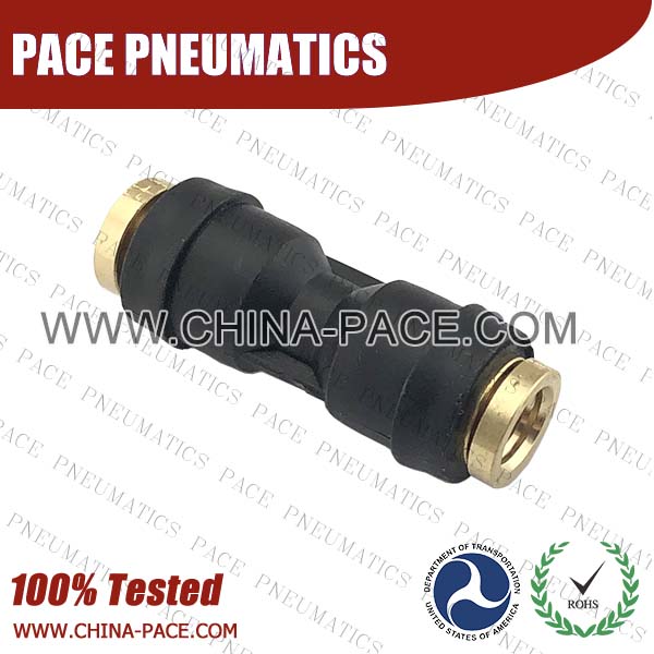 Union Straight Composite DOT Push To Connect Air Brake Fittings, Plastic DOT Push In Air Brake Tube Fittings, DOT Approved Composite Push To Connect Fittings, DOT Fittings, DOT Air Line Fittings, Air Brake Parts